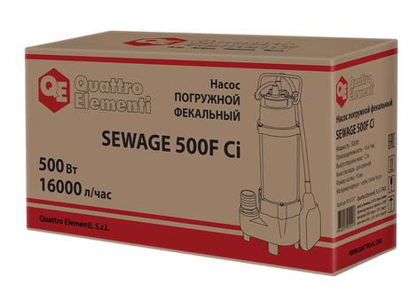 Фекальный насос QUATTRO ELEMENTI Sewage  500F Ci (500 Вт, 16000 л/ч, для грязной, 12 м, 16,0 кг)