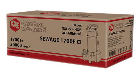 Фекальный насос QUATTRO ELEMENTI Sewage 1700F Ci (1700 Вт, 30000 л/ч, для грязной, 18 м, 22,0 кг)