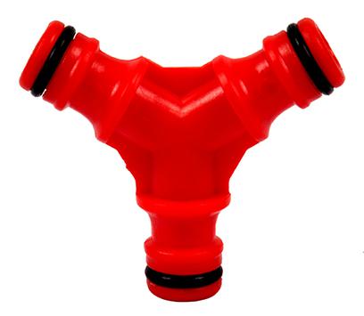 Штуцер для шланга QUATTRO ELEMENTI соединитель БРС папа - тройник, пластик (645-938)