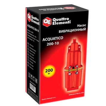 Насос вибрационный QUATTRO ELEMENTI Acquatico 200-10 (200 Вт, 960 л/ч, для чистой, 40м, кабель10 м, верхний забор, 2,4кг)