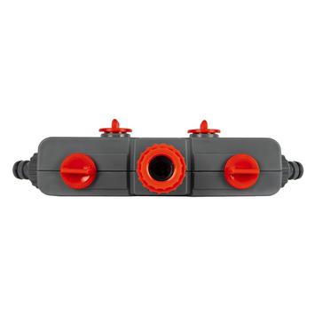 Разветвитель QUATTRO ELEMENTI 4-х канальный, внутр. резьба 3/4" и 1", пластик (248-405)