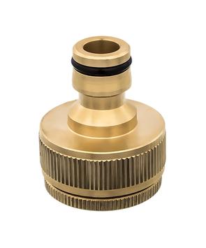 Штуцер для шланга QUATTRO ELEMENTI внутр. резьба  3/4" и 1" - БРС папа, латунь (246-364)