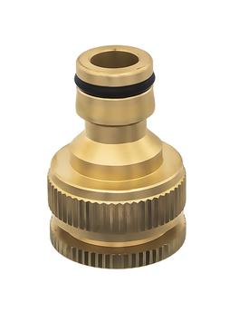 Штуцер для шланга QUATTRO ELEMENTI внутр. резьба  1/2" и 3/4" - БРС папа, латунь (246-357)