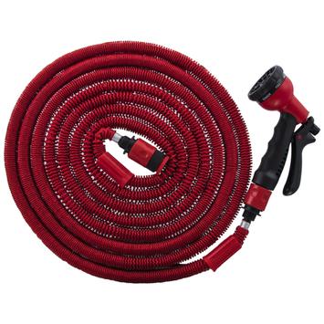 Шланг для воды растягивающийся QUATTRO ELEMENTI 15 метров, латекс, ПРЕМИУМ + Пистолет поли (244-872)