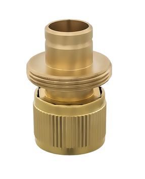 Соединитель быстроразъемный QUATTRO ELEMENTI для шланга 3/4", латунь, аквастоп (246-401)