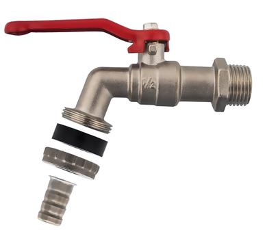 Кран водоразборный QUATTRO ELEMENTI шаровый, 1/2", латунь, покрытие никель (246-425)