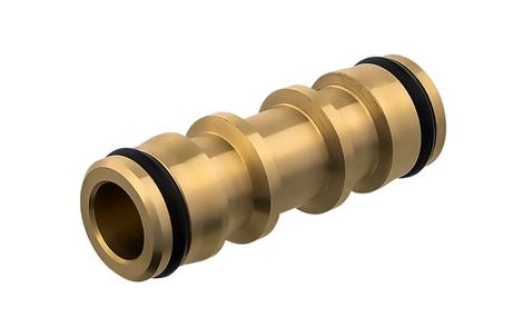 Штуцер для шланга QUATTRO ELEMENTI соединитель  БРС папа - БРС папа, латунь (246-319)