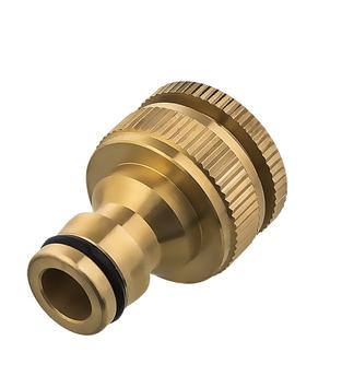 Штуцер для шланга QUATTRO ELEMENTI внутр. резьба  1/2" и 3/4" - БРС папа, латунь (246-357)
