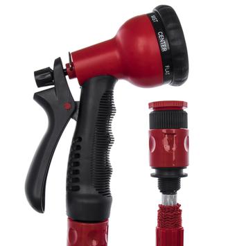 Шланг для воды растягивающийся QUATTRO ELEMENTI 15 метров, латекс, ПРЕМИУМ + Пистолет поли (244-872)