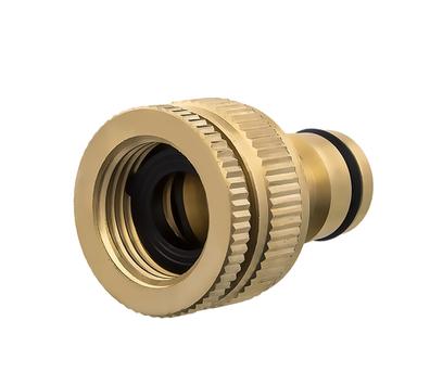 Штуцер для шланга QUATTRO ELEMENTI внутр. резьба  1/2" и 3/4" - БРС папа, латунь (246-357)