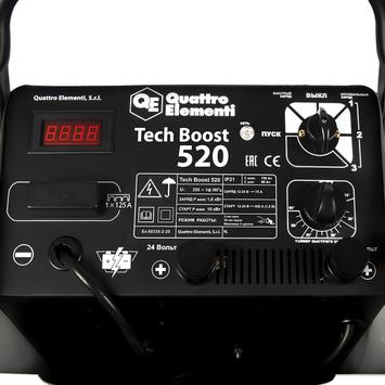 Пуско-зарядное устройство QUATTRO ELEMENTI Tech Boost 520 ( 12 / 24 Вольт, заряд до 75А, пуск до 450 А, таймер, 26 кг)
