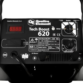 Пуско-зарядное устройство QUATTRO ELEMENTI Tech Boost 620 ( 12 / 24 Вольт, заряд до 90А, пуск до 590 А, таймер, 28 кг)