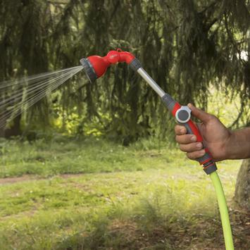 Пистолет поливочный QUATTRO ELEMENTI на длинной ручке, 9-ти режимный, мягкий пластик (241-345)