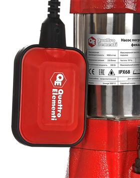 Насос фекальный QUATTRO ELEMENTI Sewage  300F Ci (300 Вт, 9000 л/ч, для грязной, 7 м, 9,0 кг)