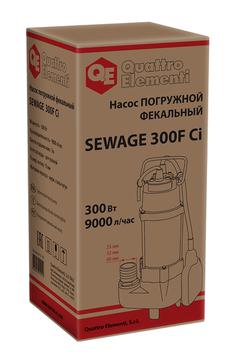 Насос фекальный QUATTRO ELEMENTI Sewage  300F Ci (300 Вт, 9000 л/ч, для грязной, 7 м, 9,0 кг)