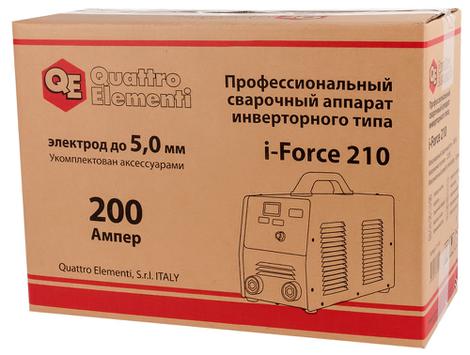 Аппарат электродной сварки, инвертор QUATTRO ELEMENTI i-FORCE 210 (200A, ПВ 100%, до 5 мм, (771-602)