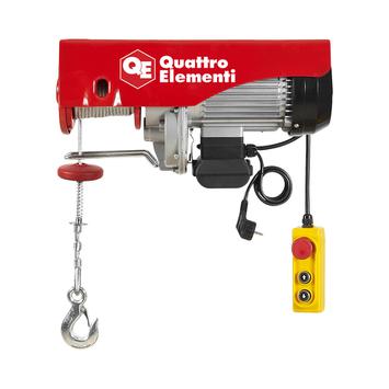 Таль электрическая QUATTRO ELEMENTI TL-1000 (1600Вт, 500/1000кг, трос12м, блок полиспаст в комплекте) (793-701)