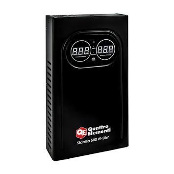 Стабилизатор напряжения настенный QUATTRO ELEMENTI Stabilia 500 W-Slim (500 ВА, 140-270 В) (917-766)